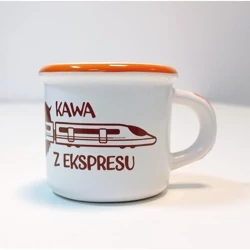 Brodaty Kubeczek Espresso 60ml "Kawa z ekspresu” pomarańcz