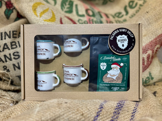 Kawowy zestaw prezentowy z 4 Kubeczkami Espresso